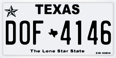 TX license plate DOF4146