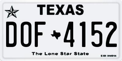 TX license plate DOF4152