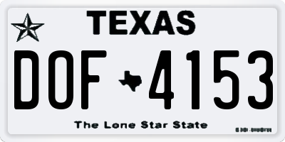 TX license plate DOF4153