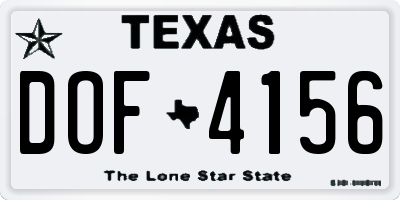 TX license plate DOF4156