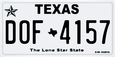 TX license plate DOF4157