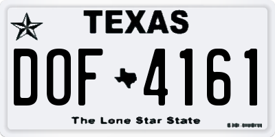 TX license plate DOF4161