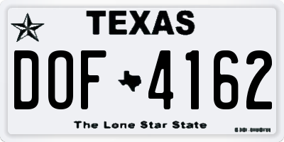 TX license plate DOF4162