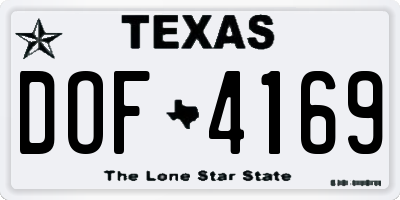 TX license plate DOF4169