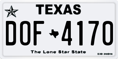 TX license plate DOF4170