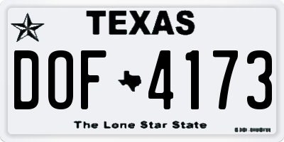 TX license plate DOF4173