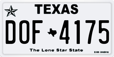 TX license plate DOF4175