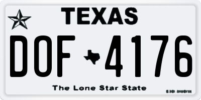 TX license plate DOF4176