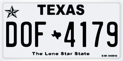 TX license plate DOF4179
