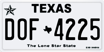 TX license plate DOF4225