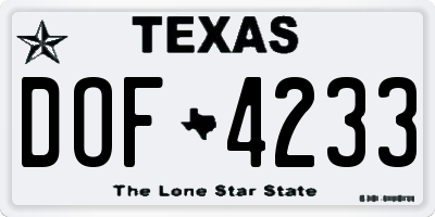 TX license plate DOF4233