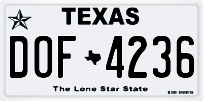 TX license plate DOF4236