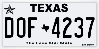 TX license plate DOF4237