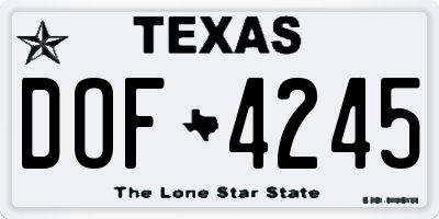 TX license plate DOF4245