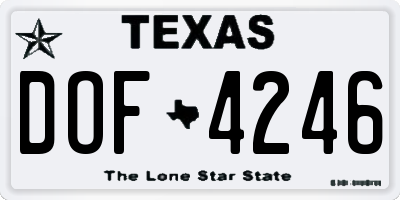 TX license plate DOF4246