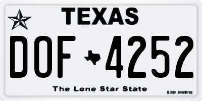 TX license plate DOF4252