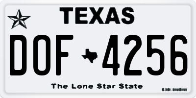 TX license plate DOF4256