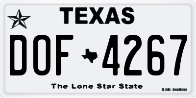TX license plate DOF4267