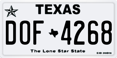 TX license plate DOF4268