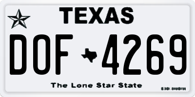 TX license plate DOF4269