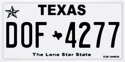 TX license plate DOF4277