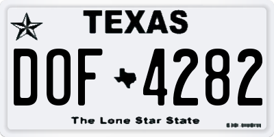 TX license plate DOF4282