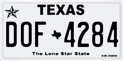 TX license plate DOF4284