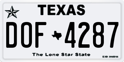 TX license plate DOF4287