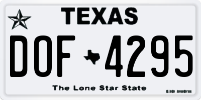 TX license plate DOF4295