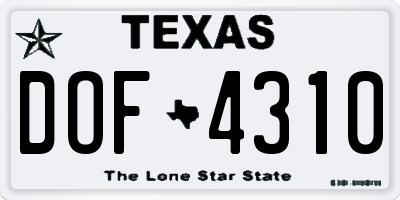 TX license plate DOF4310