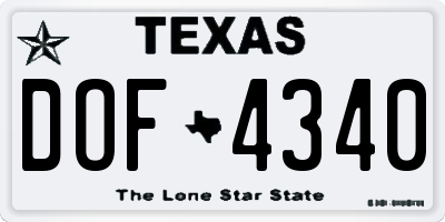 TX license plate DOF4340