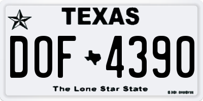 TX license plate DOF4390