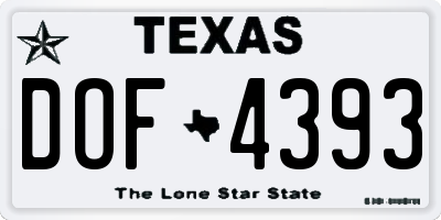 TX license plate DOF4393