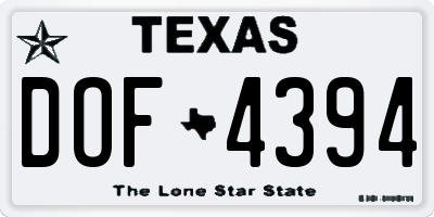 TX license plate DOF4394