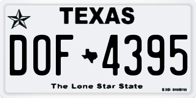 TX license plate DOF4395