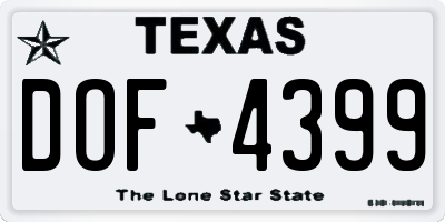 TX license plate DOF4399