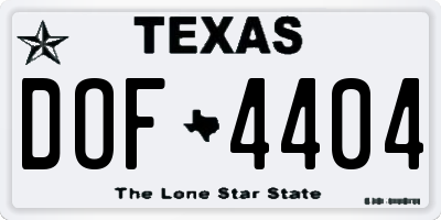 TX license plate DOF4404