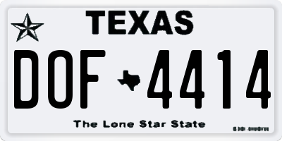 TX license plate DOF4414