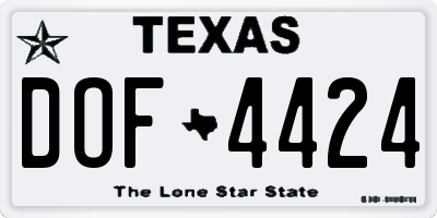 TX license plate DOF4424