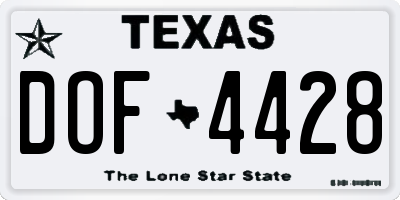 TX license plate DOF4428