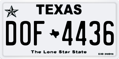 TX license plate DOF4436