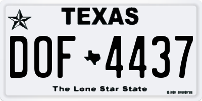 TX license plate DOF4437