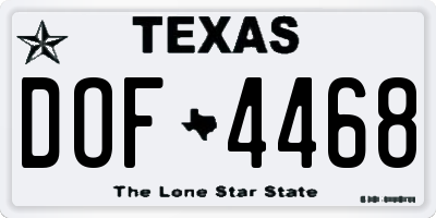 TX license plate DOF4468