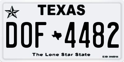 TX license plate DOF4482