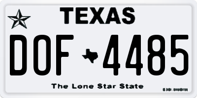 TX license plate DOF4485
