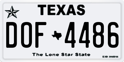 TX license plate DOF4486