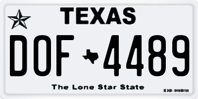 TX license plate DOF4489