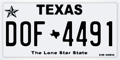 TX license plate DOF4491