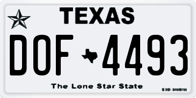 TX license plate DOF4493