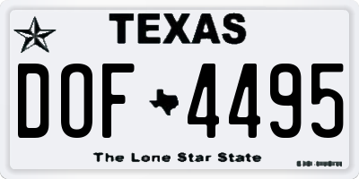 TX license plate DOF4495